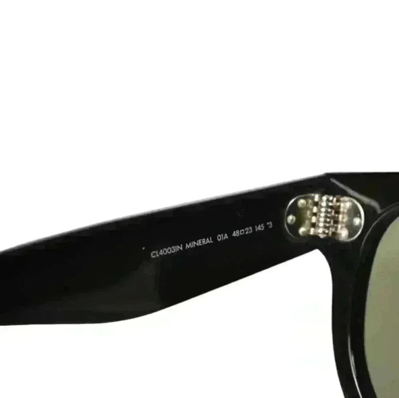 CELINE Black Round Polished Acetate Sunglasses  CL4003IN Italy w/ case - Picture 3 of 6